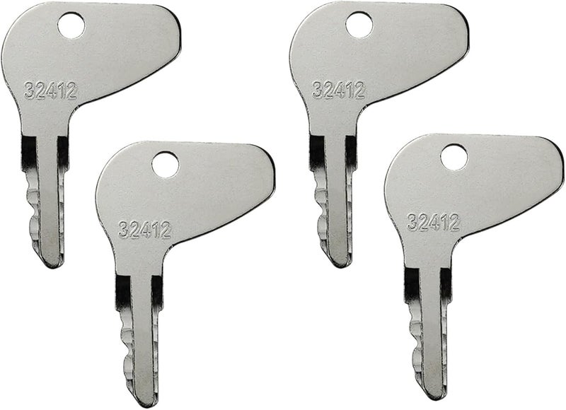gradora 4PCS H32412 Ignition Keys Replacement for Ku-bota L, G & M Series Mahin-dra Mitsu-bishi Ca-se Tractor 32412 35260-31852 - Image 1